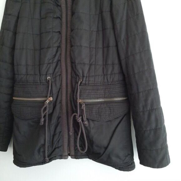 WILFRED Aritzia Marquis Classic Quilted Long Jacket Parka Black Sz 4 - Picture 6 of 14